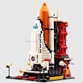 Miniatyrbillede 3 af 5: Byrum Rumfærge Raket Opsendelsescenter Satellit Astronaut Flyvemaskine Model Byggeklodser Brikker Børnelegetøj Til Børn Gaver Uden Æske2