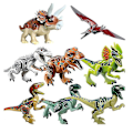 Miniatyrbillede 1 af 3: 8 stk. børnelegetøj Dinosaur Byggeklodser Jurassic Dinosaur Samlet Pædagogisk Legetøj