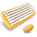 Miniatyrbild 4 av 4: Mini Wireless Keyboard 2.4g Usb Keyboard And Mouse Set, Round Keycap, Multi-color Cute Girly Keyboard... (yellow)