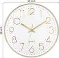 Wall Clock 12-inch Silent Non-ticking Wall Clock gold