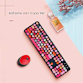 Miniatyrbild 3 av 5: Wireless Keyboard And Mouse Combination, 2.4g Usb Ergonomic Keyboard, Cute Round Retro Typewriter Keycaps, (red Mixed Style Keyboard + Mouse)