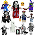 Miniatyrbild 1 av 4: 10 Halloween Building Blocks Minifigure Pumpkin Ghost Skeleton Vampire Little Zombie Zombie Assembling Building Block Toy