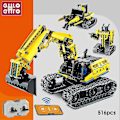 Miniatyrbilde 5 av 5: Teknisk App Rc Bulldozer Konstruksjonsleker Byggeklosser By Elektrisk Bil Gravemaskin Sett Barneklosser For Gutter Barnegaverapp Rc Bulldozer