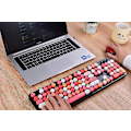 Miniatyrbild 1 av 5: Wireless Keyboard And Mouse Combination, 2.4g Usb Ergonomic Keyboard, Cute Round Retro Typewriter Keycaps, (red Mixed Style Keyboard + Mouse)