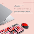 Miniatyrbild 4 av 5: Wireless Keyboard And Mouse Combination, 2.4g Usb Ergonomic Keyboard, Cute Round Retro Typewriter Keycaps, (red Mixed Style Keyboard + Mouse)