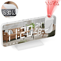 Miniatyrbild 2 av 4: Projection Alarm Clock For Bedroom Ceiling Digital Alarm Clock Radio With Usb Charger Ports, Led Screen Alarm Clock, 4 Dimmer, Dual Alarm Clock With 2