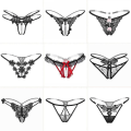 Miniatyrbild 4 av 4: Lace Panties For Sex Open Crotch Briefs With Pearls Women Underwear 2144black
