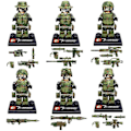 Miniatyrbild 1 av 4: Falcon Commando Minifigure 6pcs Small Particle Assembled Military Building Block Doll