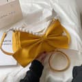 Ladies Handbag, Pearl Handle Design, Bow 21 * 15 * 7c () yellow