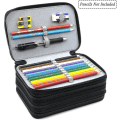 Miniatyrbild 3 av 4: 72 Slots 4-layer Zipper Pencil Case With Handle Strap, Oxford Fabric black