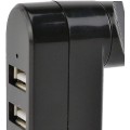 Miniatyrbild 3 av 5: Compact Size High Speed Usb 2.0 Hub Black Mini Usb 3 Port Rotate Splitter