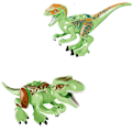 Miniatyrbillede 4 af 5: 8 stk. Dinosaur Byggeklodser Med Lysende Tyrannosaurus Triceratops Tyrannosaurus Raptor Børn Samlet Legetøj Byggeklodser