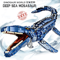 Miniatyrbillede 4 af 4: Idéer Dinosaur Legetøj Jurassic Park T-rex Dinosaur Verden Byggeklodser Kreative Deformerede Dinosaur Klodser Sæt Drengelegetøj Børnegaver Uden Original Æske
