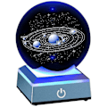 Miniatyrbild 1 av 5: Solar System Crystal Ball 80mm Solar System With Touch Switch Led Light Base Cosmic Model With Planet Name