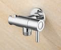 Faucet corner valve with holder water stop switch for shower