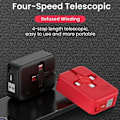 Miniatyrbild 1 av 2: 4 In 1 Retractable Usb Charger Data Cable W/ Phone Stand Type C Micro Usb Cable Black