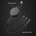Miniatyrbillede 4 af 4: 3-i-1 Udtrækkelig Micro Usb Type-c 3a Hurtig Opladerkabel Til Iphone Android Blue