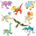 Pikkukuva 1 / 5: 8 kpl Jurassic Dinosaur -lelut Pienet rakennuspalikat pojille
