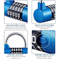 Miniatyrbild 4 av 5: 5-digit Combination Lock Padlock, Combination Lock, Resettable For School, Gym, Case, Toolbox, Fence, Cabinet, Etc. - Red And Black (2 Pack, Blue)