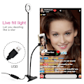 Miniatyrbild 2 av 5: Mobile Phone Live Holder Lazy Bracket Desk Lamp LED Selfie Ring Light Flexible For Youtube Black