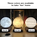 Miniatyrbild 3 av 3: Levitating Moon Lamp Floating And Spinning In Air Freely With Luxury Wooden Base And 3d Printing Led