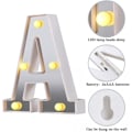 Miniatyrbillede 4 af 5: LED Marquee Bogstav Lys 26 Alfabet Lysende Bogstaver Skilt Perfekt Til Natlys Bryllup Fødselsdagsfest Julelampe Hjemmebar Dekoration B09 A