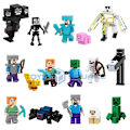 Miniatyrbild 1 av 4: Herobrine Ghast Wither Steve With My World Action Figures Model Building Blocks Bricks Set Gifts  Toys For Children C set