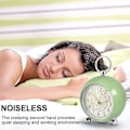 Miniatyrbild 3 av 4: Silent Bedside Clocks Battery Operated Non Ticking Desk Clock Analogue Alarm Clock Bedroom Retro Alarm Clock-bebetter green