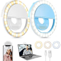 Miniatyrbild 1 av 4: Selfie Ring Light (2 Packs), 3 Light Modes Rechargeable Clip-on Phone Ring Light With 36 Led For Iphone/laptop/computer, Mini Selfie Light F