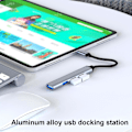 Miniatyrbild 2 av 4: Docking Station 4 Ports High Speed Portable Usb 2.0/3.0 5gbps Usb Hub Splitter Expander For Computer Grey USB