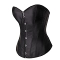 Miniatyrbild 2 av 5: Women's Bustier Corset Top Sexy Lingerie Sets Black Satin Waist Cincher BLACK M