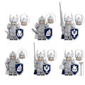 Miniatyrbild 1 av 5: 6pcs Medieval Soldier Series Knight's Pike Guard Small Particle Building Block Minifigure Toy