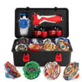 12x Beyblade Burst Spinning Tops Set Spinning With Grip Launcher + Foam Storage Case