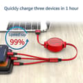 Miniatyrbillede 2 af 4: 3-i-1 Udtrækkelig Micro Usb Type-c 3a Hurtig Opladerkabel Til Iphone Android Green
