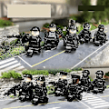 Miniatyrbild 2 av 4: City Police Mask Body Armor Puzzle Building Block Minifigure 12pcs