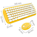 Miniatyrbild 2 av 4: Mini Wireless Keyboard 2.4g Usb Keyboard And Mouse Set, Round Keycap, Multi-color Cute Girly Keyboard... (yellow)