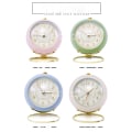 Miniatyrbild 4 av 4: Battery Operated Alarm Clock With Round Shape Metal Case,no Ticking Analog Quartz, Simple Operation For Bedroom/travel/desk/kidspink