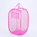 Foldable Laundry Baskets Pop Up Easy Open Mesh Laundry Clothes Hamper Basket For College Dorm Pink