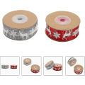 Miniatyrbild 3 av 3: Wrapping Ribbon Roll: Diy Christmas Gift Wrapping Ribbon With Elk Deer Snowflake Print Winter Holida
