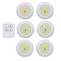 Miniatyrbillede 1 af 5: Batteridrevet Dæmpbar LED - Underskabslampe Med Fjernbetjening 1 Kontrolenhed 6 Lamper Kold Hvid