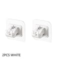 2pcs Curtain Rod Holder Clamp Hooks Adhesive Wall Curtain Fixed Clip Hanging Rack Hook White