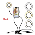 Miniatyrbild 5 av 5: Mobile Phone Live Holder Lazy Bracket Desk Lamp LED Selfie Ring Light Flexible For Youtube Black