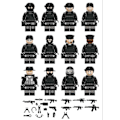 Miniatyrbild 3 av 4: City Police Mask Body Armor Puzzle Building Block Minifigure 12pcs