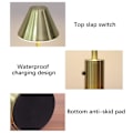 Miniatyrbild 4 av 4: Led Rechargeable Bar Table Lamp Decorative Atmosphere Lamp Three-tone Light Touch Switch Table Lamp Gold