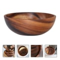 Miniatyrbild 2 av 2: 1pc 13x6cm Practical Wood Salad Bowl Creative Thicken Fruits Bowl Round Bowl