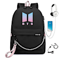 Miniatyrbilde 1 av 4: Bts Ryggsekk USB Lading Skolesekk Color 23