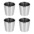 4pcs Stainless Steel Water Cups Rustproof 180ml Multi-function Coffee Cups (silver)