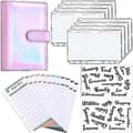 A6 Binder Budget Notebook Cover Folder Size 6 Hole Pocket Plastic Zipper Money Saving Envelope Diary Pink Laser