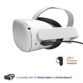 Miniatyrbild 4 av 5: Quest 2 Link Cable 5m Type-c To Type-c 90 Degree Signal Booster 5gbps Data Transfer - Virtual Reality Headset Gaming Pc Grey 5M