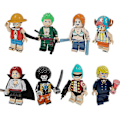 Miniatyrbild 1 av 4: 8pcs One Piece Luffy Sauron Sanji Assembled Building Block Minifigure Toys